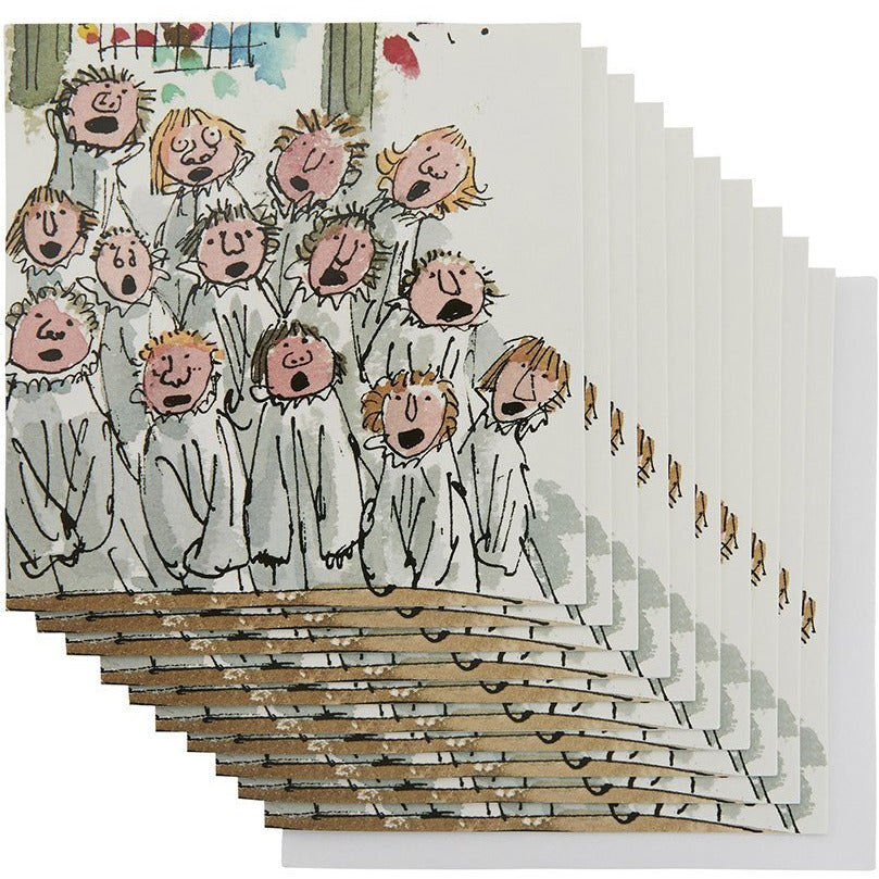 Christmas card pack, King's College Choir by Quentin Blake. Brought to you by CuratingCambridge.co.uk