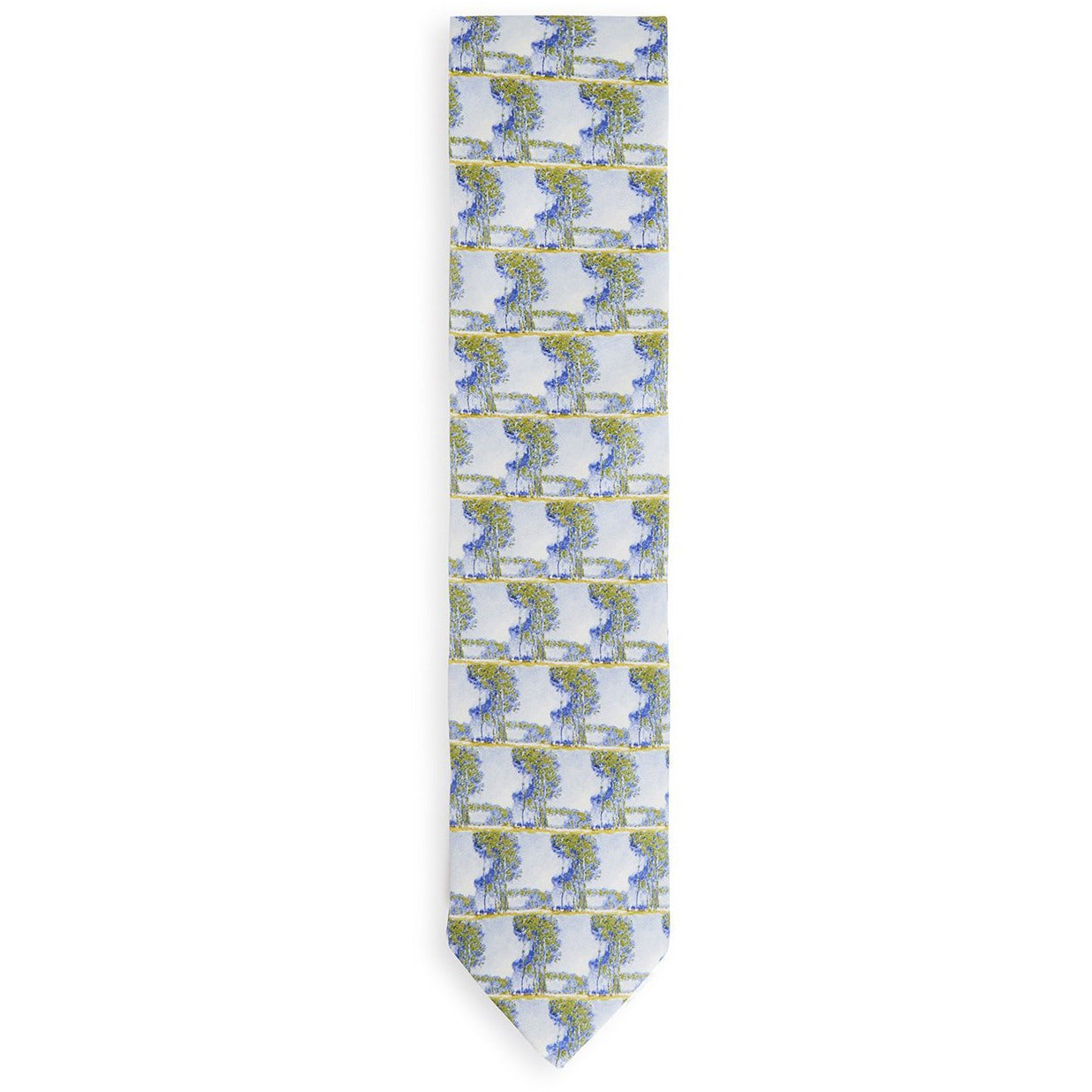 Silk tie - Claude Monet, Poplars. From the collection of the Fitzwilliam Museum, brought to you by CuratingCambridge.co.uk