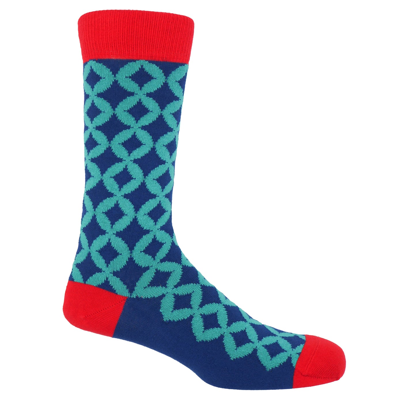 Socks featuring patterns and colours inspired by Iznik tiles