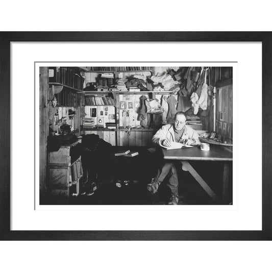 Capt Scott writing his journal in the Winterquarters Hut - Art print