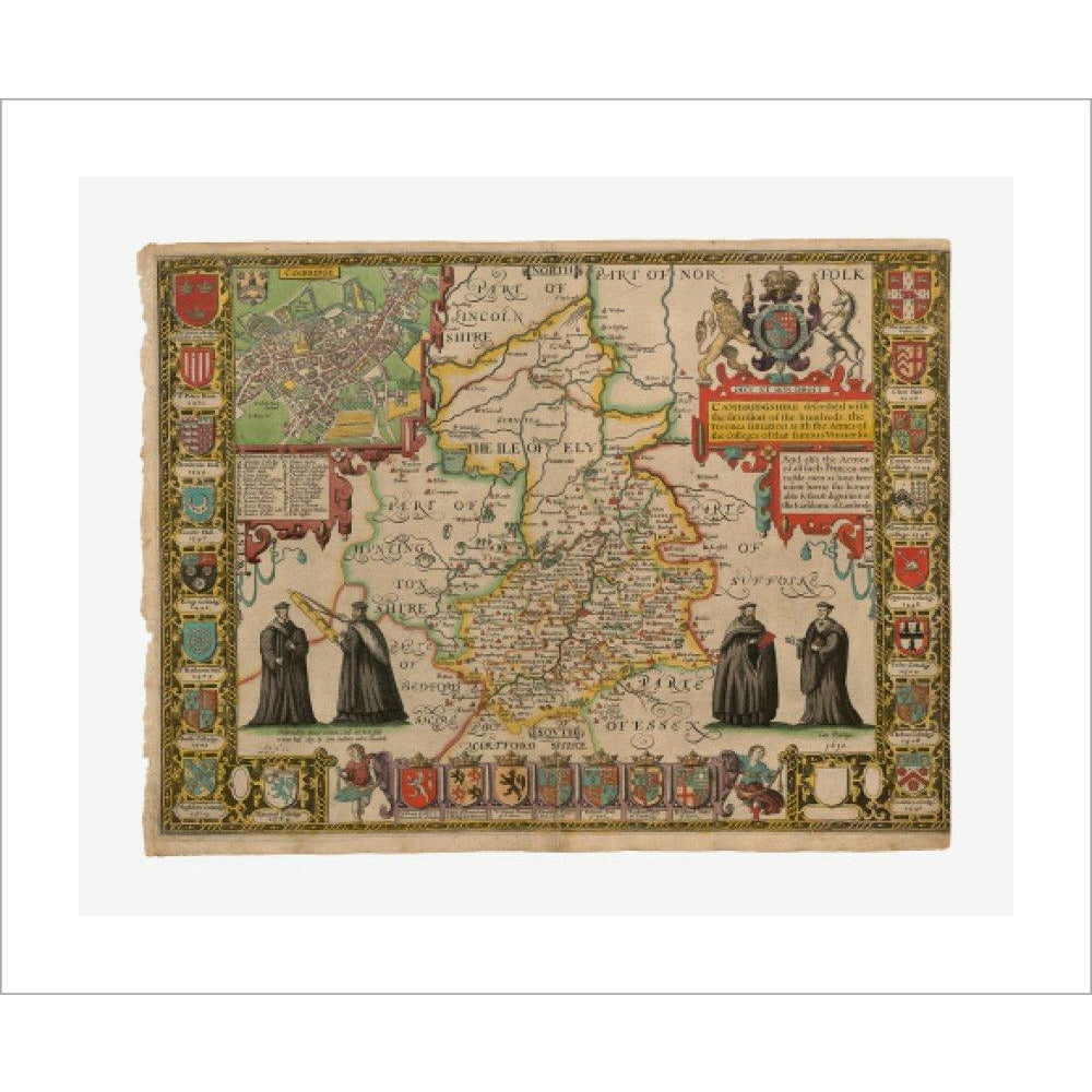 Map of Cambridge and Surrounding Areas - Art print