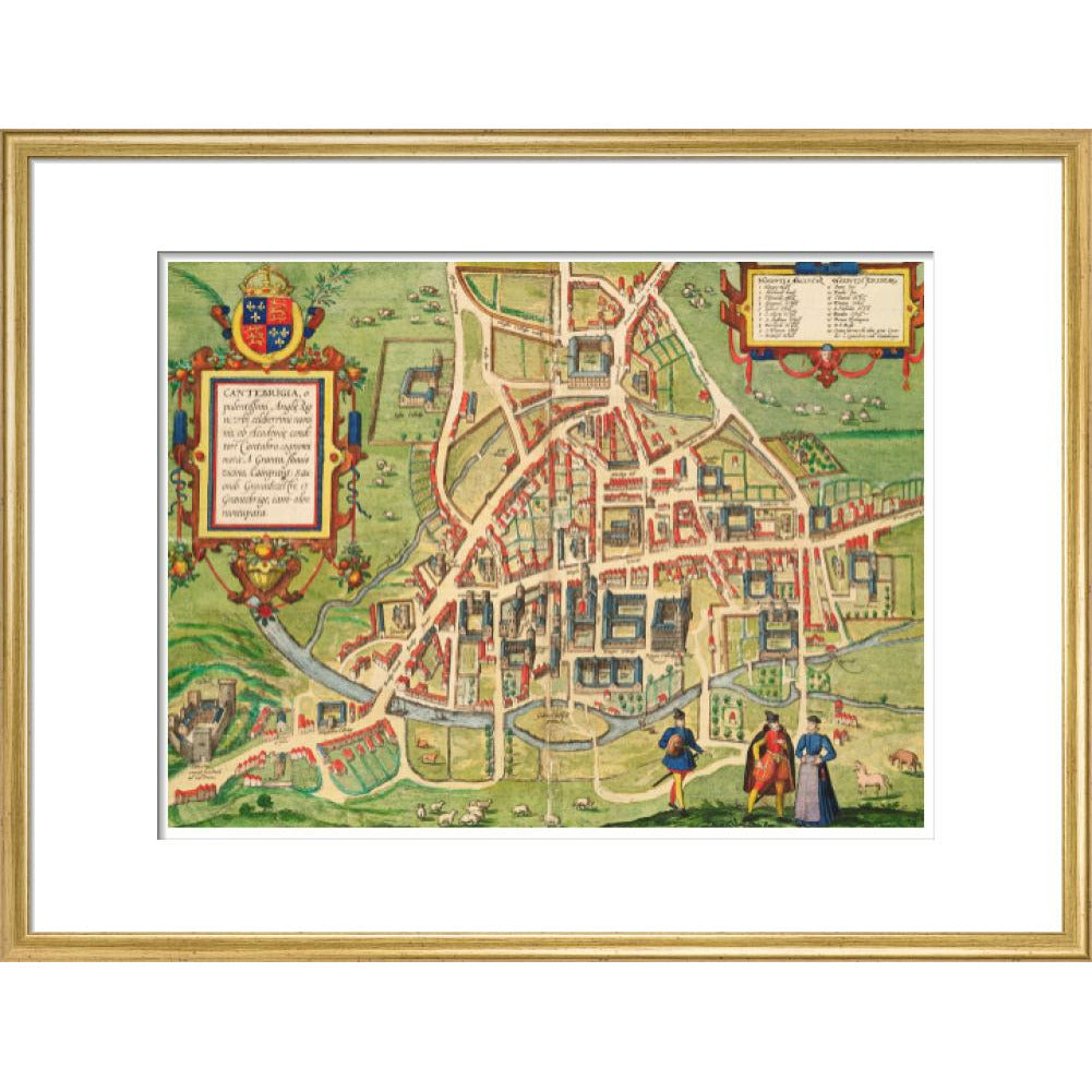 Map of Cambridge 1575 - Art print