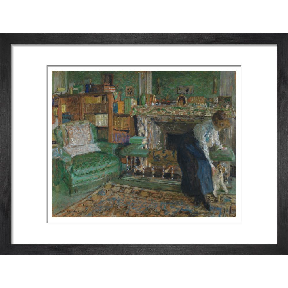 Marguerite Chapin in her apartment with her dog - Art print