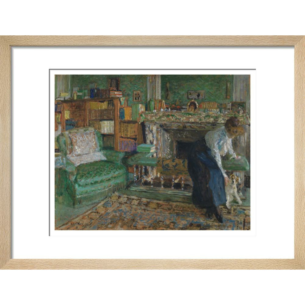 Marguerite Chapin in her apartment with her dog - Art print