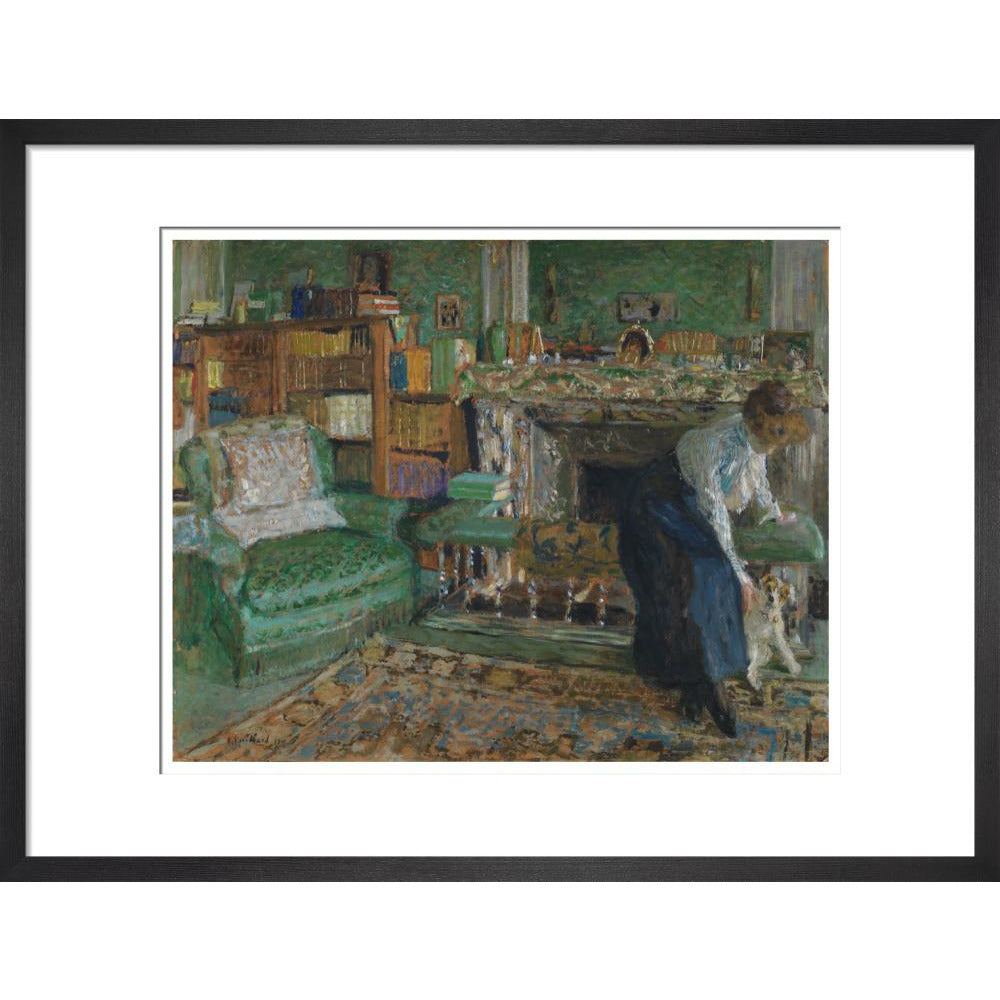 Marguerite Chapin in her apartment with her dog - Art print