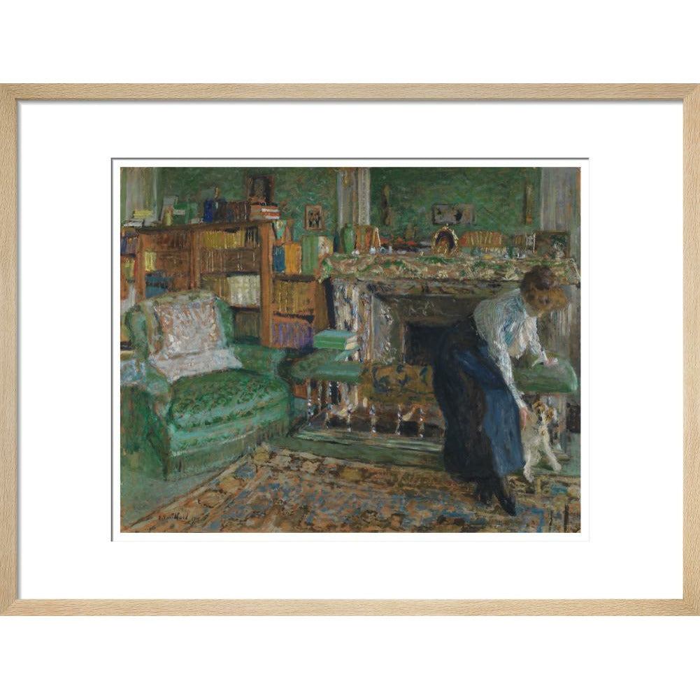 Marguerite Chapin in her apartment with her dog - Art print