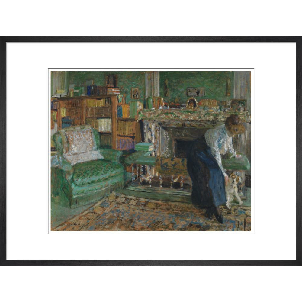 Marguerite Chapin in her apartment with her dog - Art print