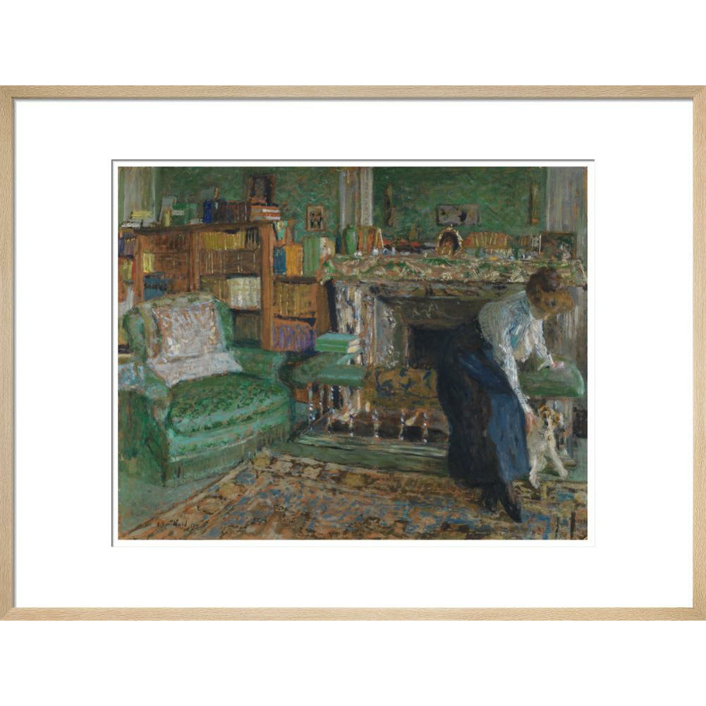 Marguerite Chapin in her apartment with her dog - Art print