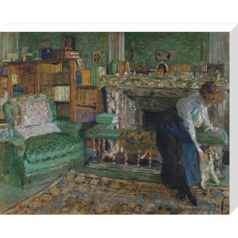 Marguerite Chapin in her apartment with her dog - Art print