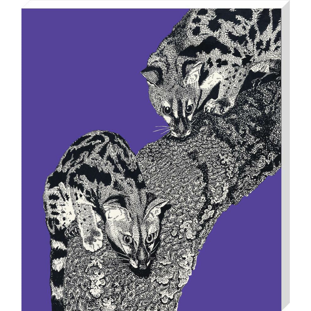 Large Spotted Genet on Purple - Art print