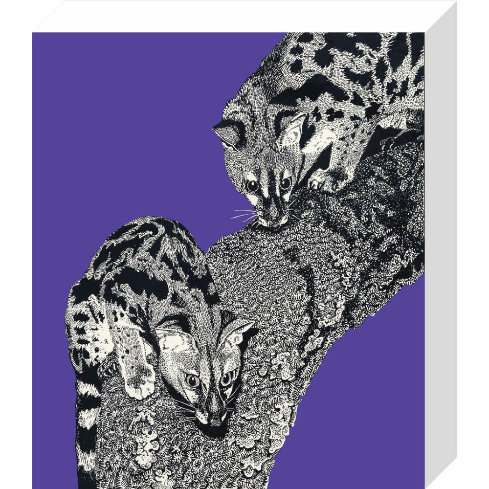 Large Spotted Genet on Purple - Art print
