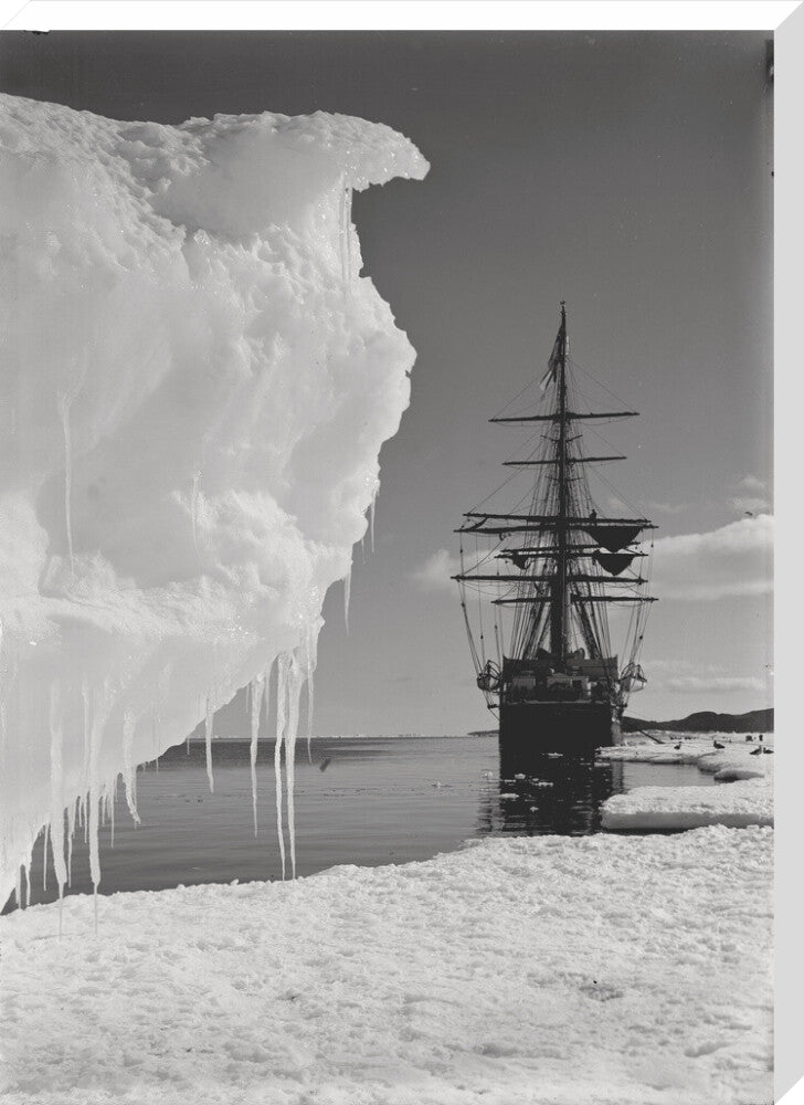 The Terra Nova and a berg at ice-foot - Art print