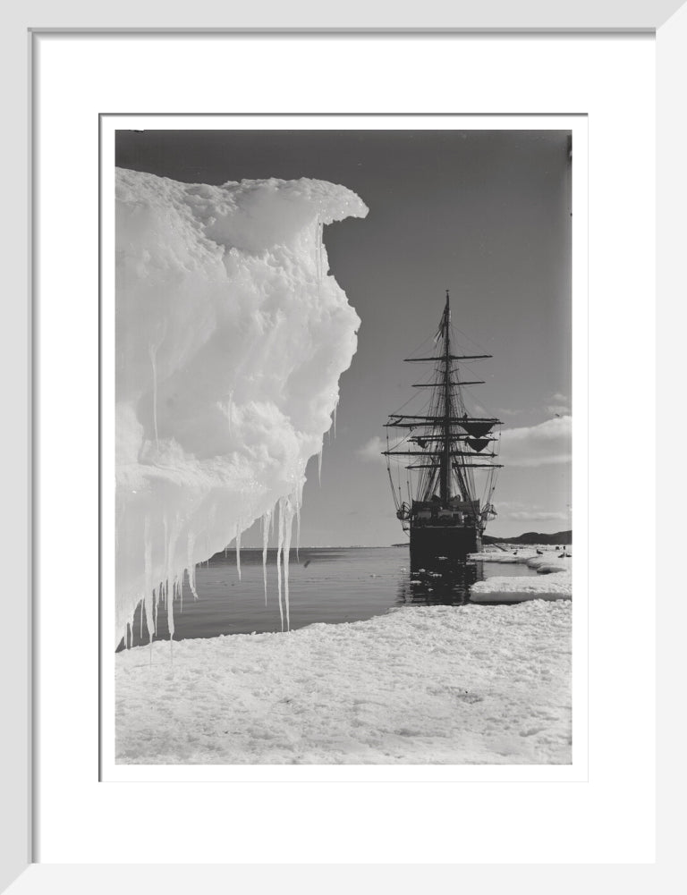The Terra Nova and a berg at ice-foot - Art print