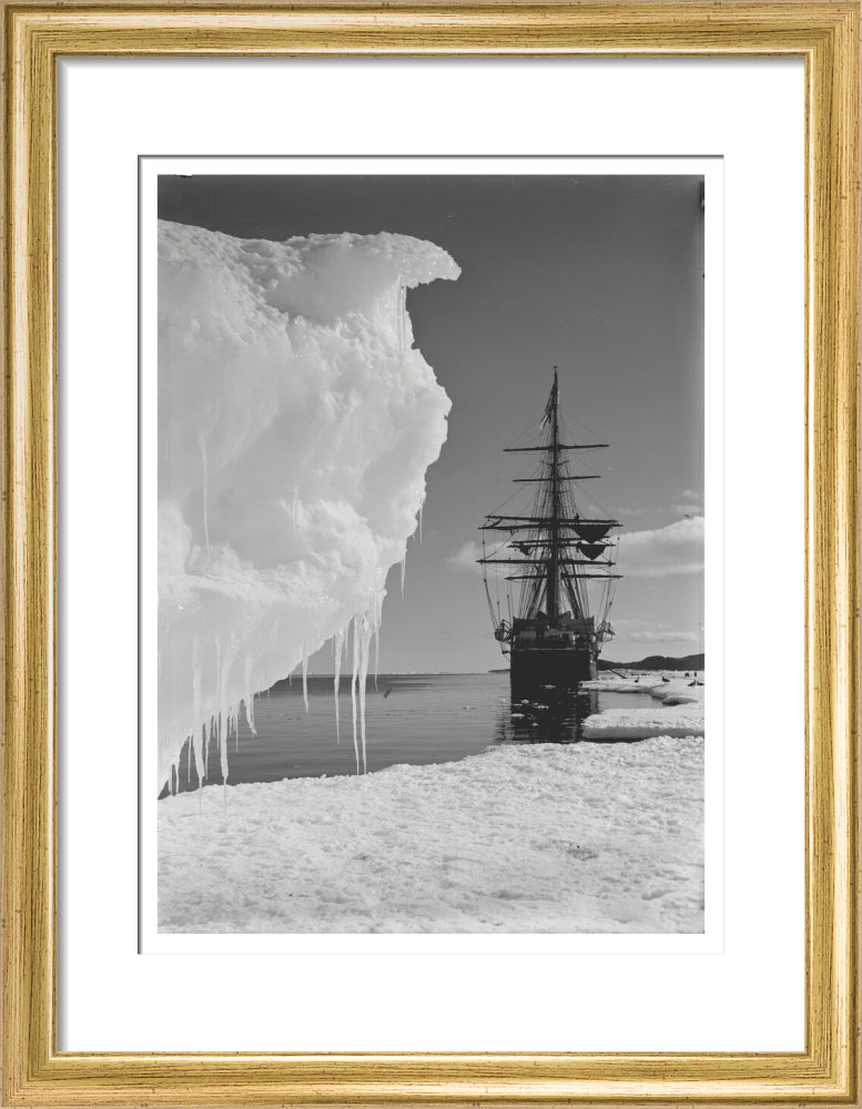 The Terra Nova and a berg at ice-foot - Art print