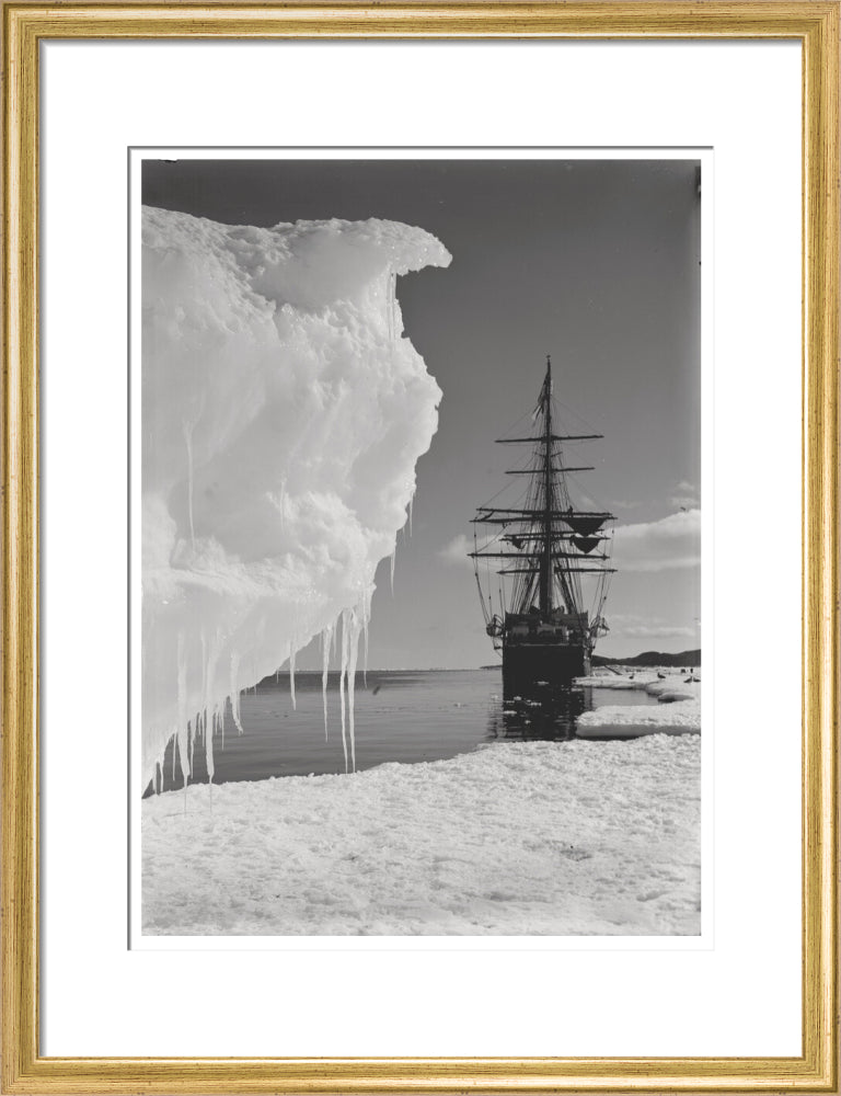 The Terra Nova and a berg at ice-foot - Art print