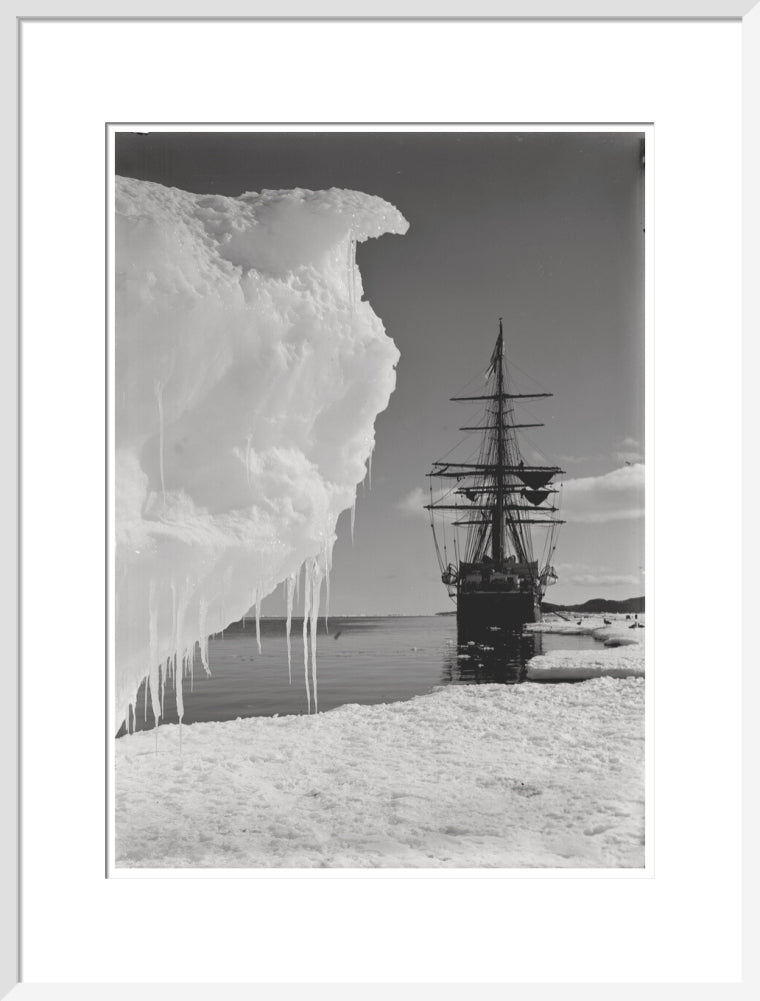 The Terra Nova and a berg at ice-foot - Art print