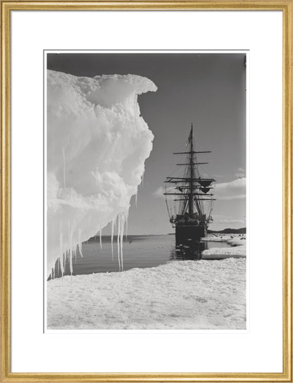 The Terra Nova and a berg at ice-foot - Art print