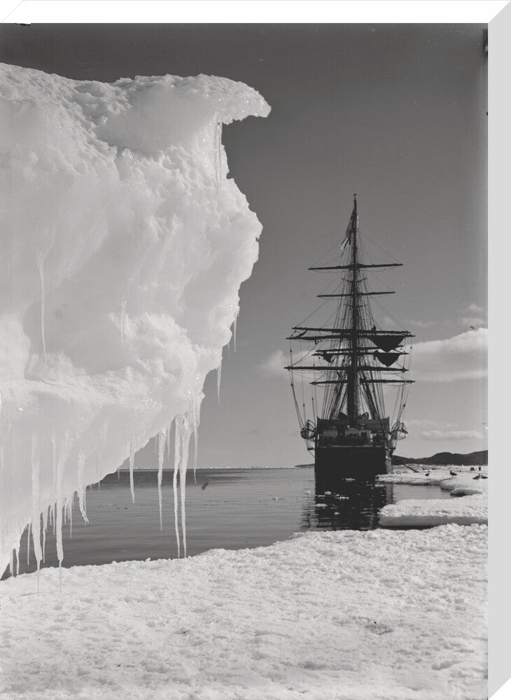 The Terra Nova and a berg at ice-foot - Art print