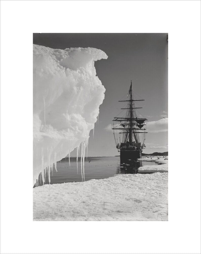 The Terra Nova and a berg at ice-foot - Art print