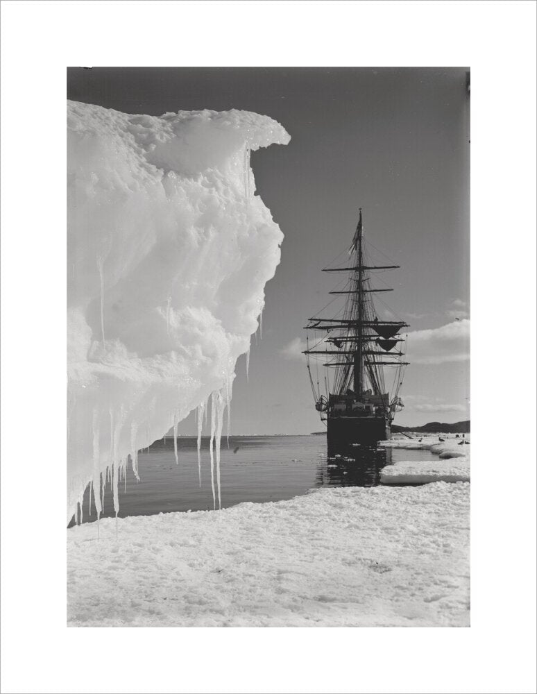 The Terra Nova and a berg at ice-foot - Art print