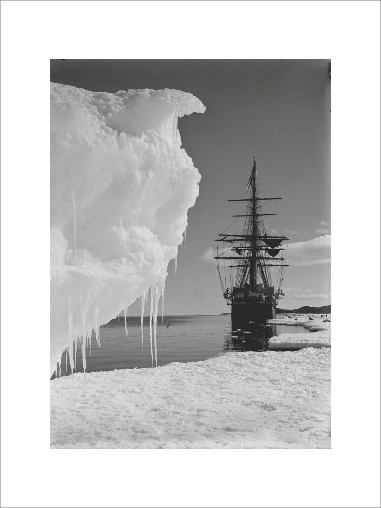 The Terra Nova and a berg at ice-foot - Art print