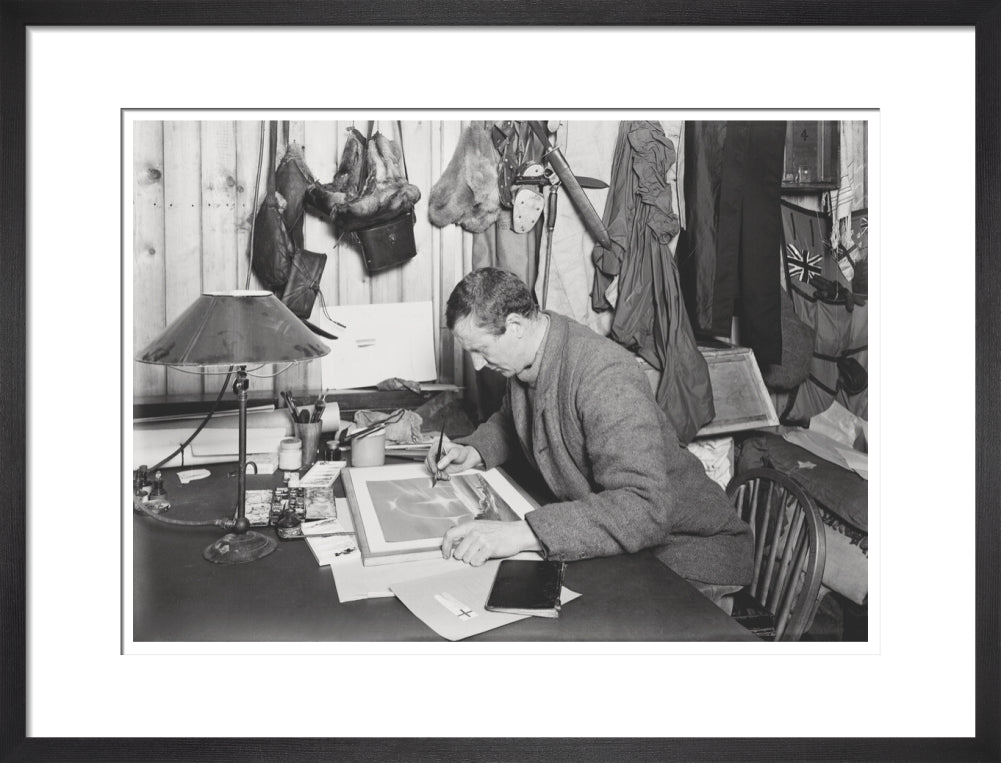 Dr E. A. Wilson working on a sketch - Art print