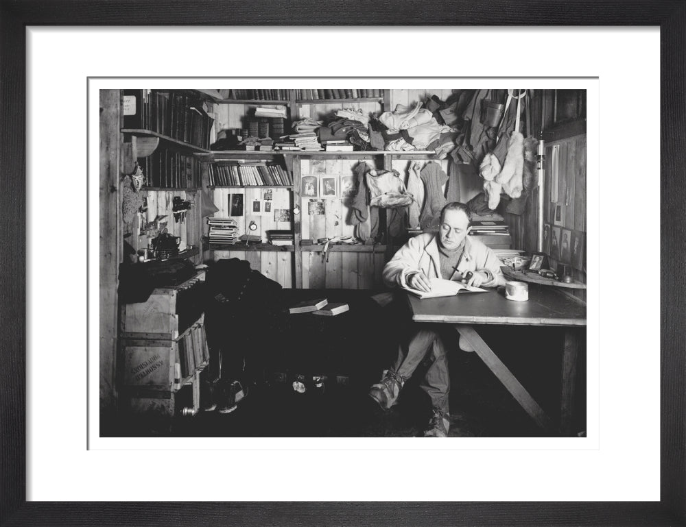 Capt Scott writing his journal in the Winterquarters Hut - Art print