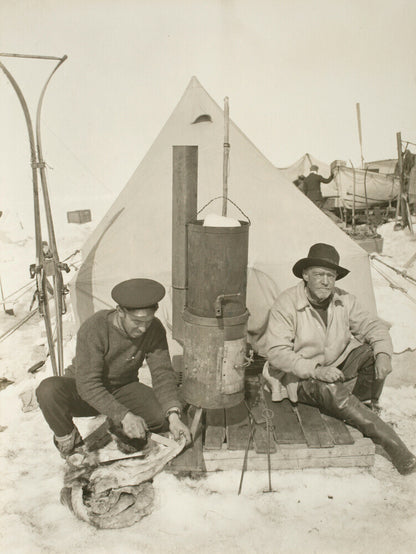 Sir Ernest Shackleton and Frank Hurley at Patience Camp