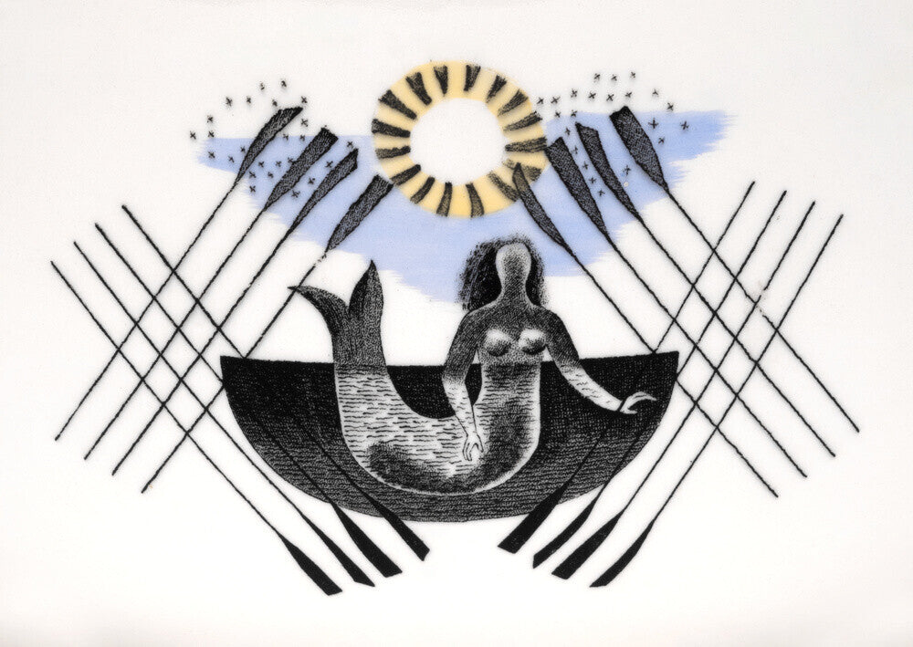 Mermaid and Crossed Oars - Art print