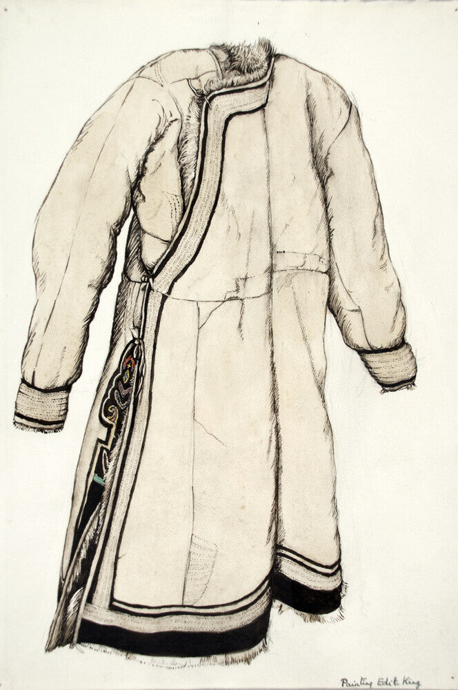 Paintings and drawings of Mongolian clothing - Art print