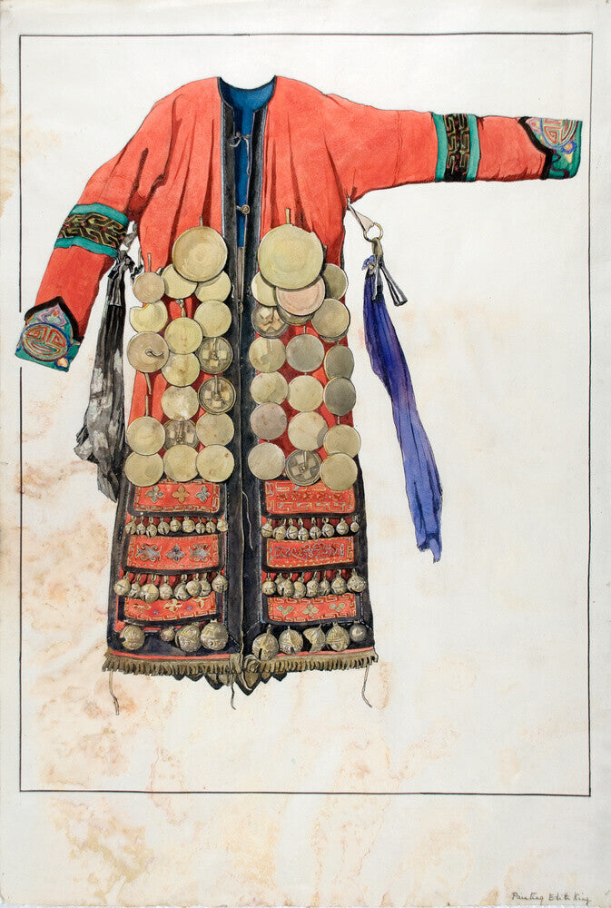 Watercolour of a Numinchen Shamaness costume - Art print