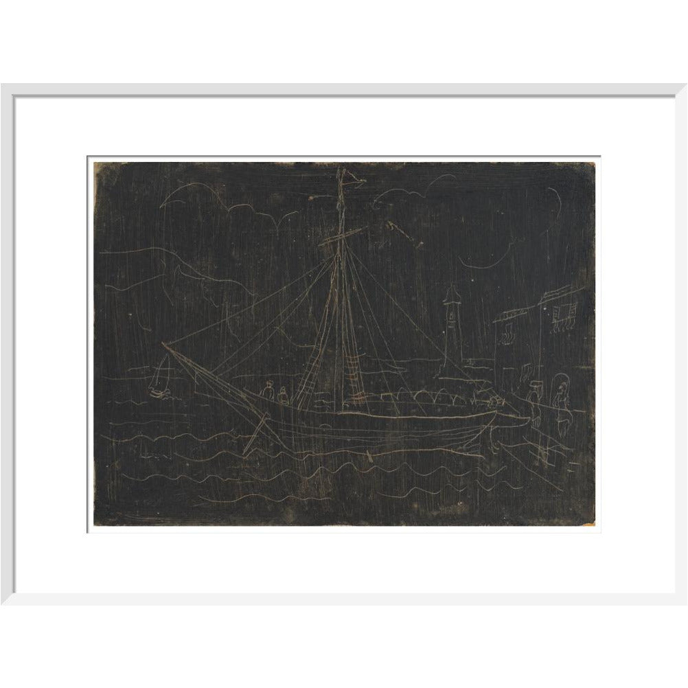 Ship in Harbour - Art print