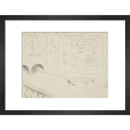 Houses and River, Bath - Art print