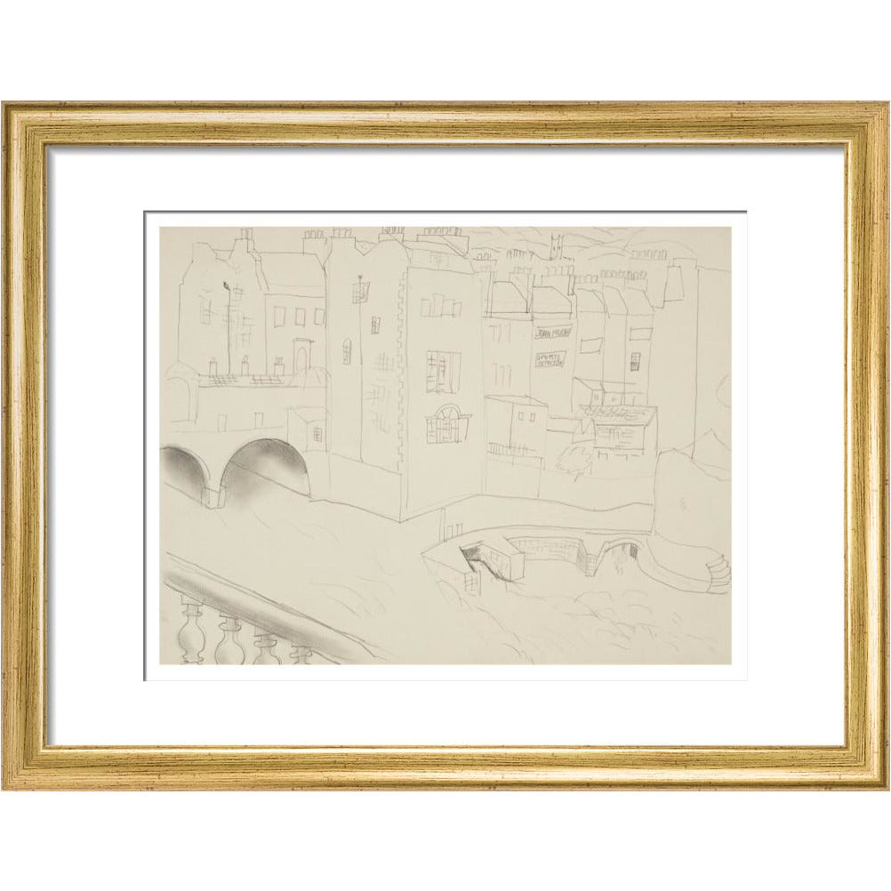 Houses and River, Bath - Art print