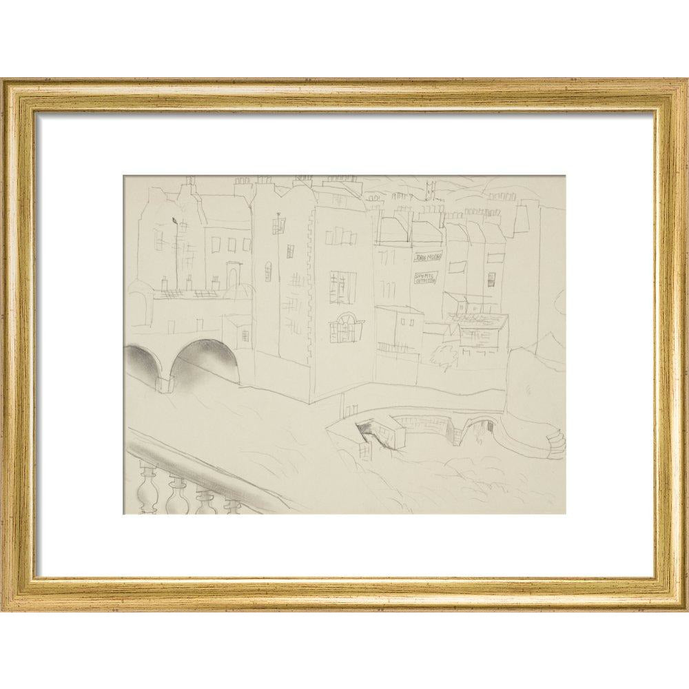 Houses and River, Bath - Art print