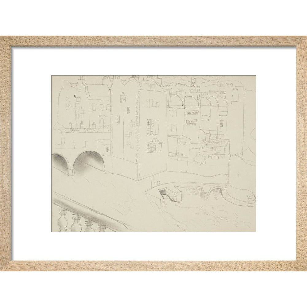 Houses and River, Bath - Art print