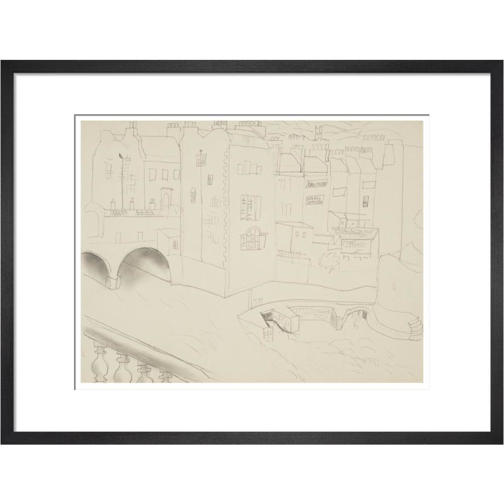 Houses and River, Bath - Art print