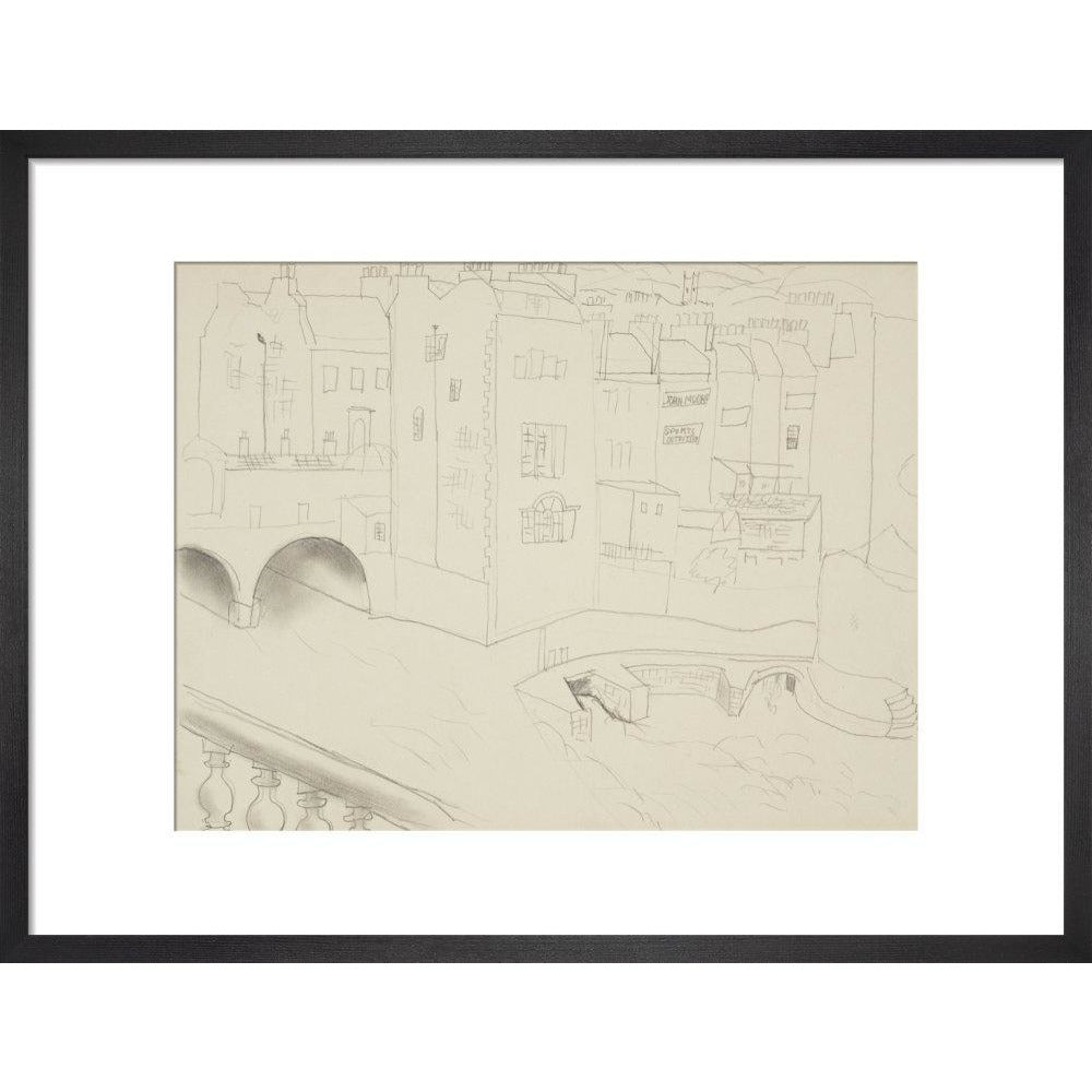 Houses and River, Bath - Art print