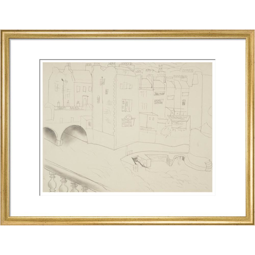 Houses and River, Bath - Art print