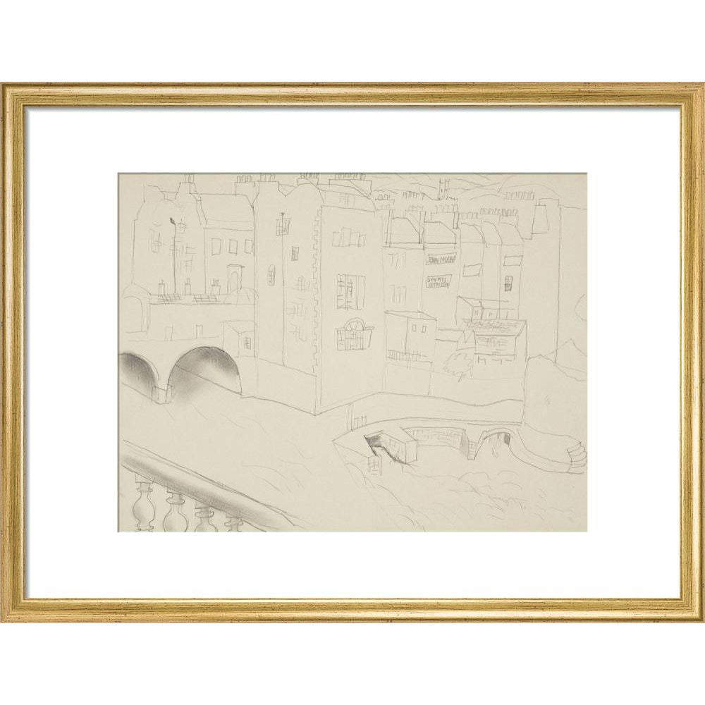 Houses and River, Bath - Art print