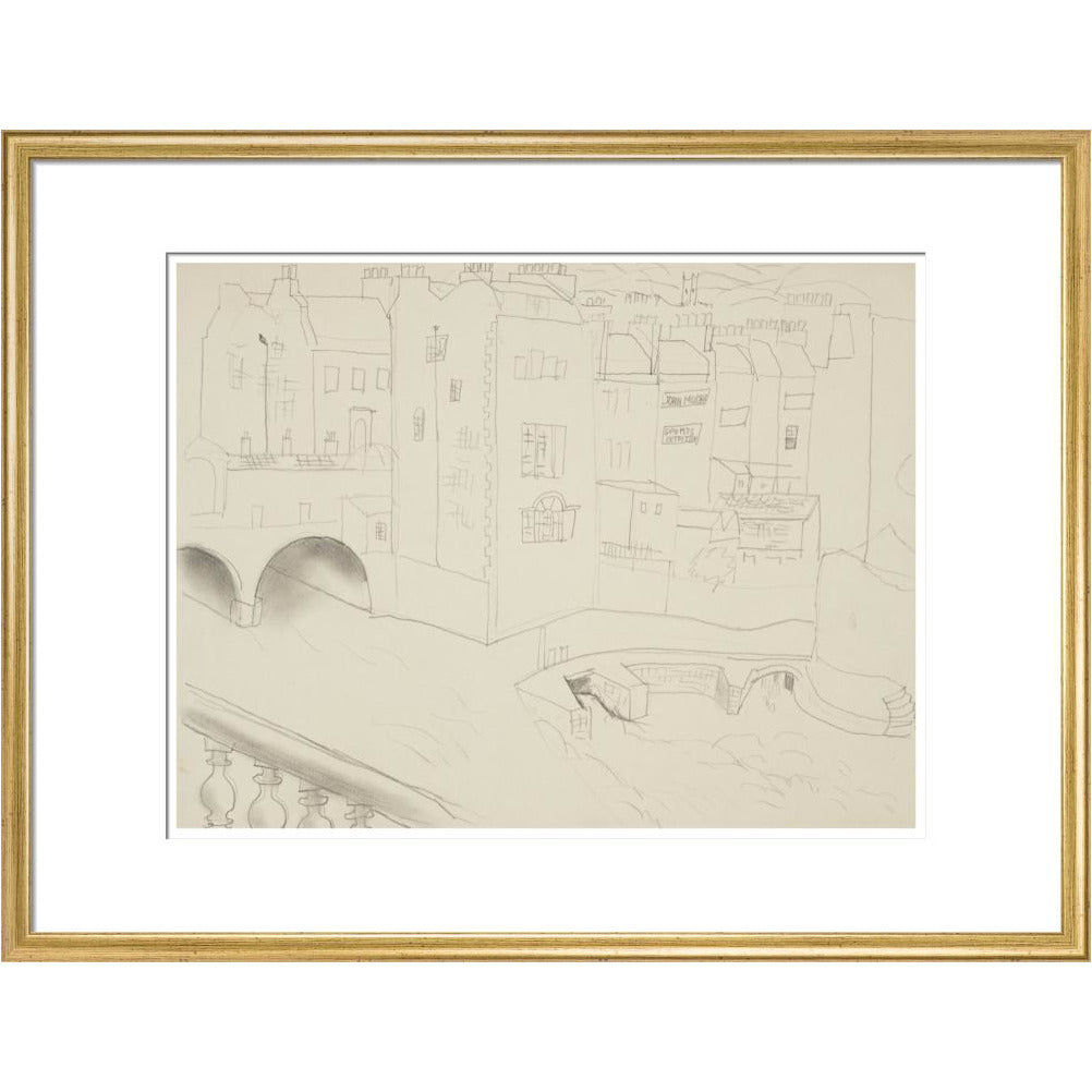 Houses and River, Bath - Art print