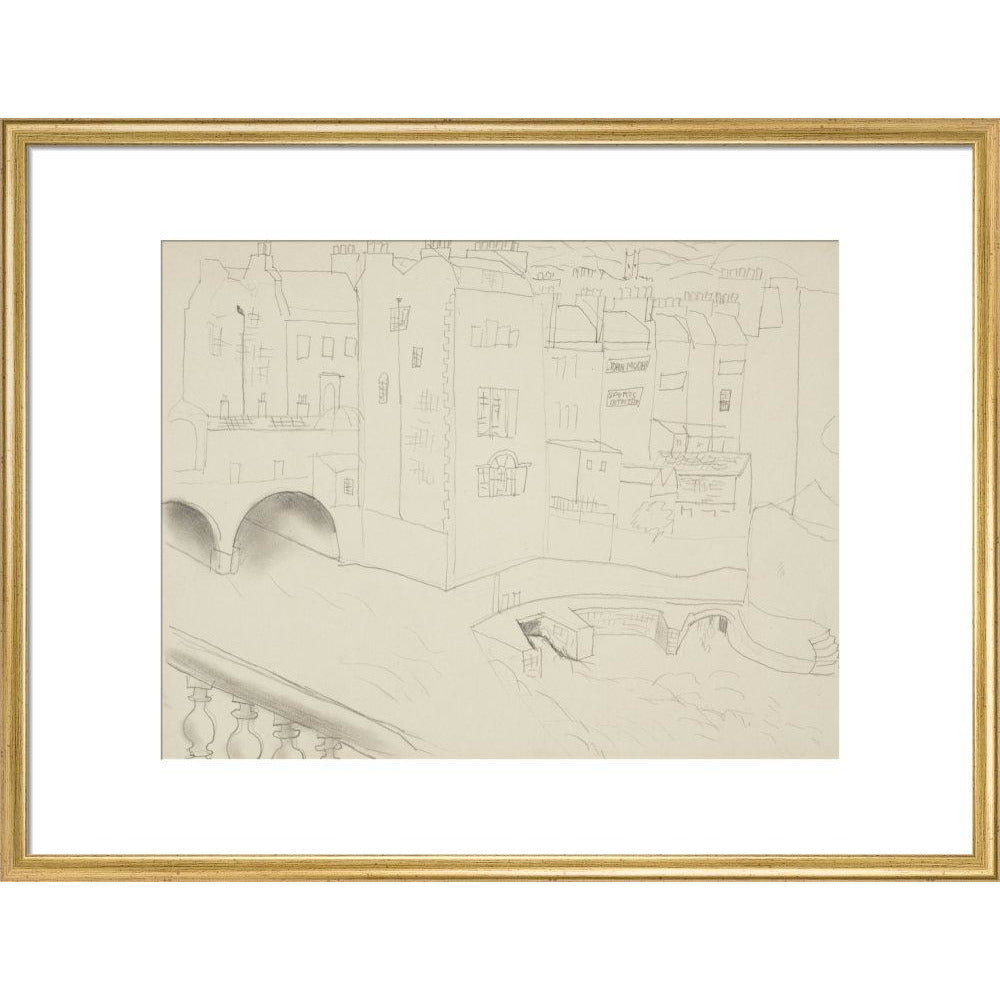Houses and River, Bath - Art print