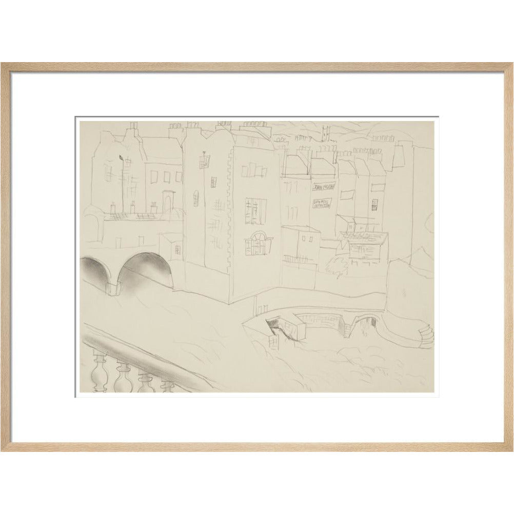 Houses and River, Bath - Art print
