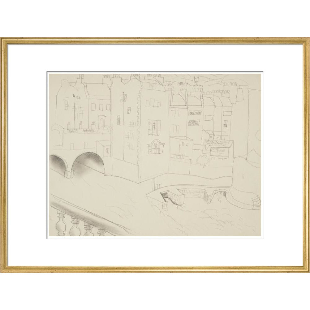 Houses and River, Bath - Art print