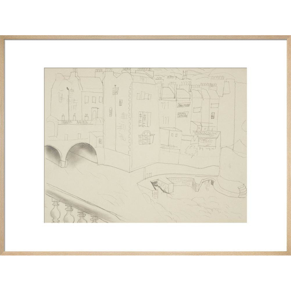 Houses and River, Bath - Art print