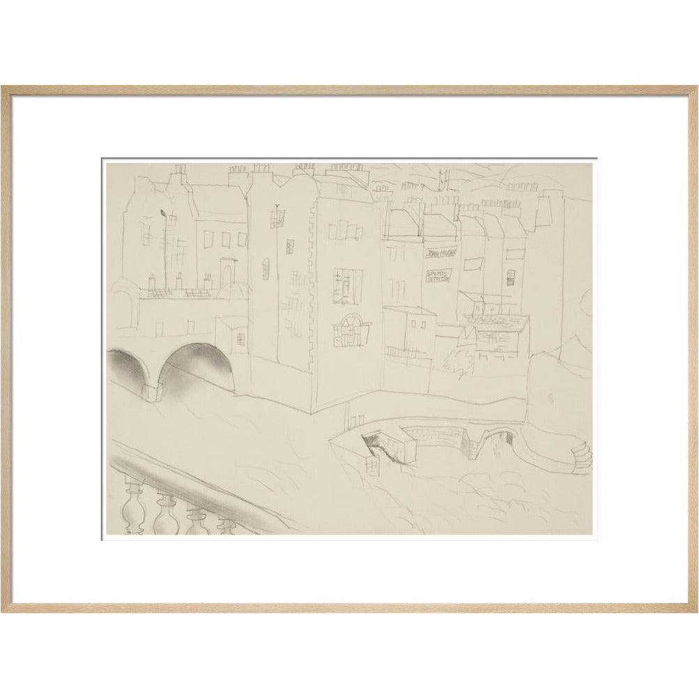 Houses and River, Bath - Art print