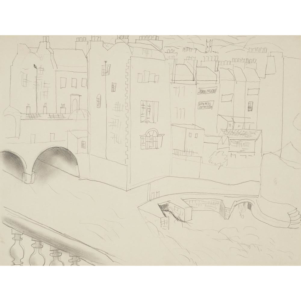 Houses and River, Bath - Art print