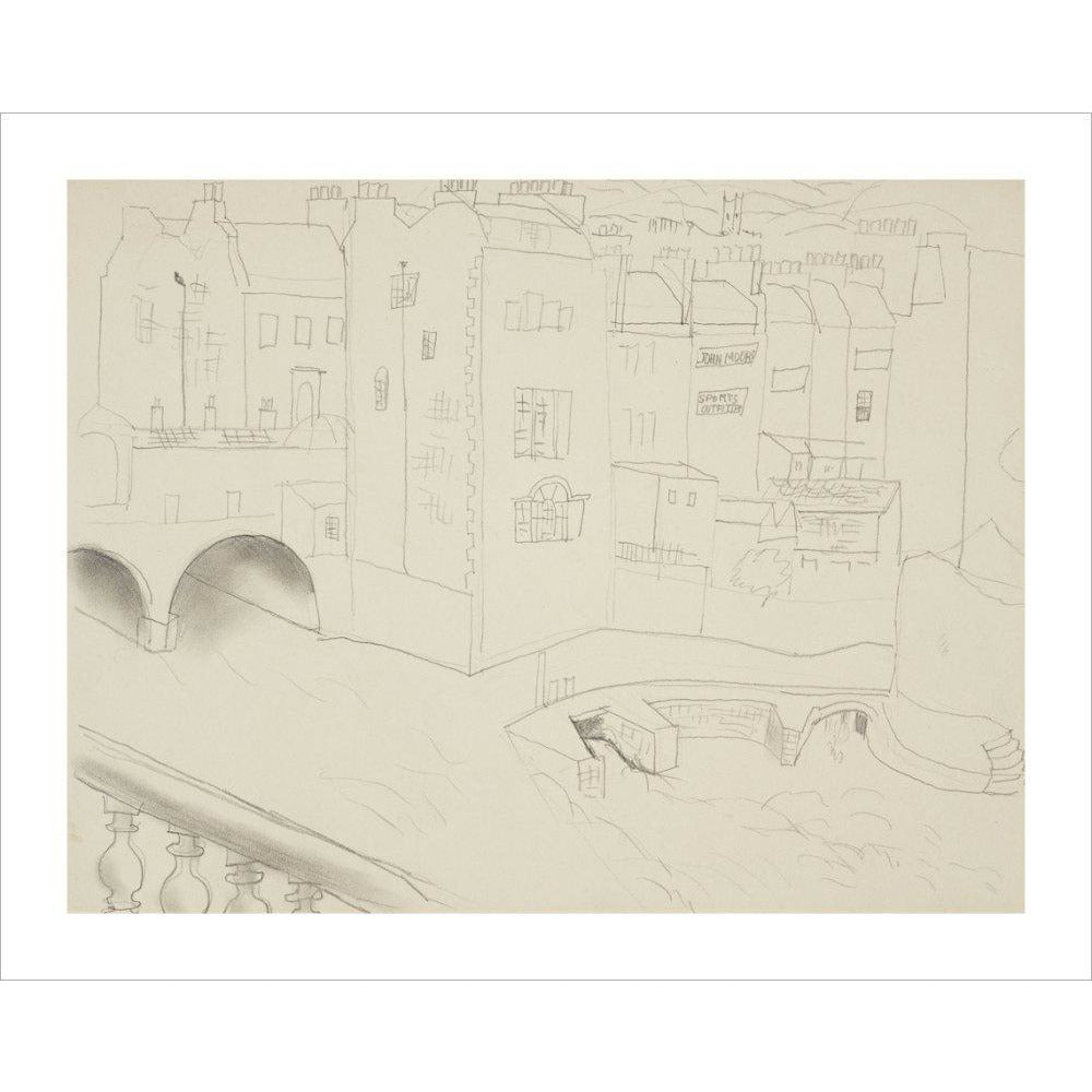 Houses and River, Bath - Art print