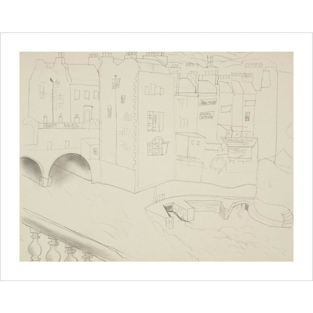 Houses and River, Bath - Art print