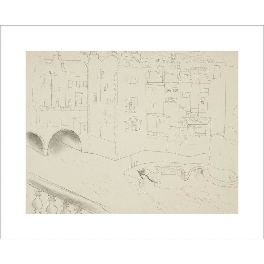 Houses and River, Bath - Art print